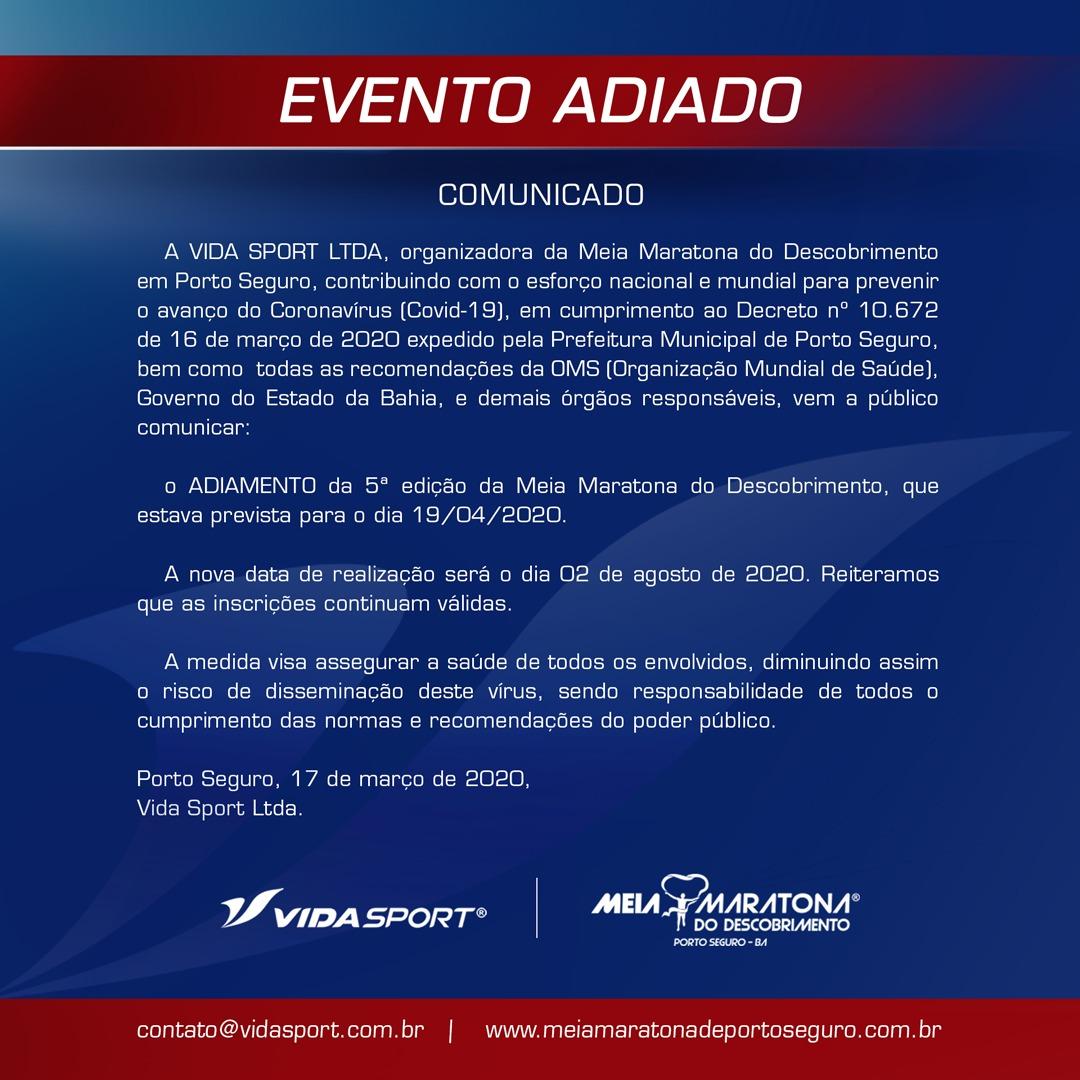 EVENTO ADIADO 